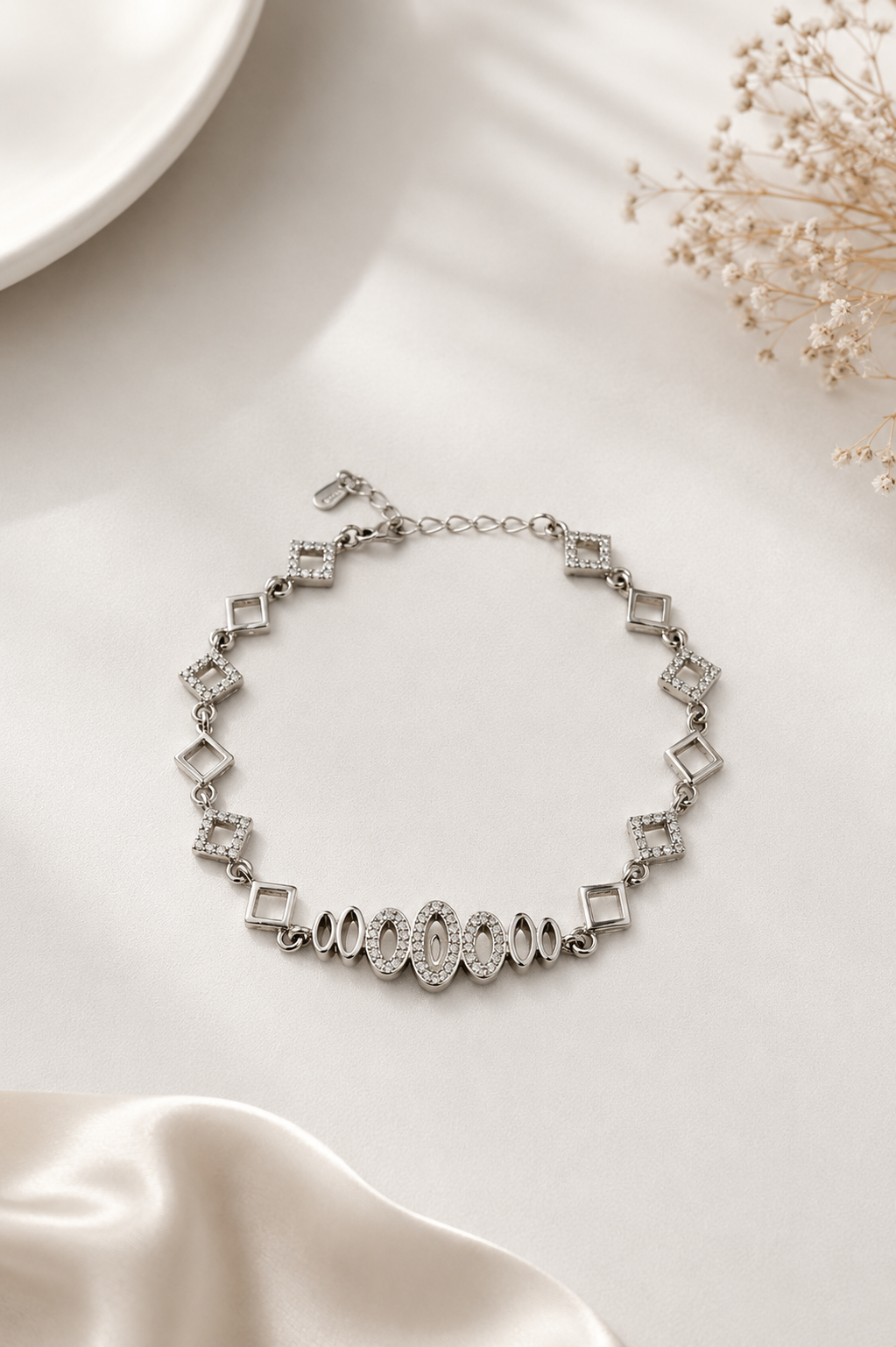 ✨ Sterling Silver 925 Geometric Zircon Bracelet ✨