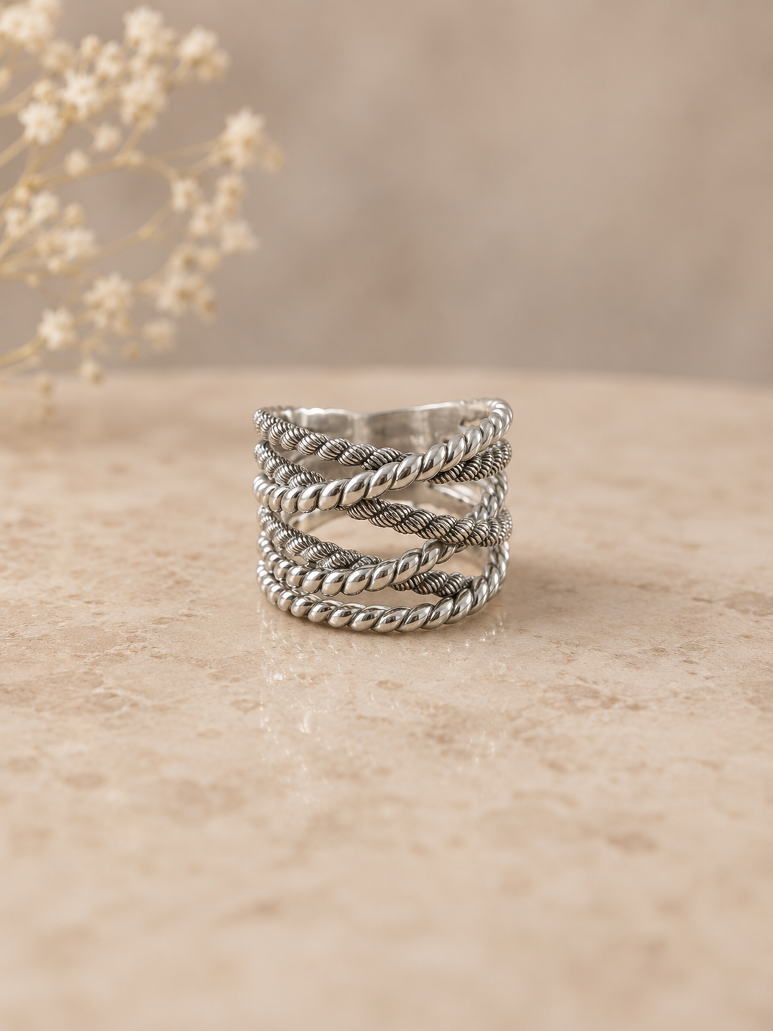 ✨Sterling Silver 925 Crossover Band Ring ✨