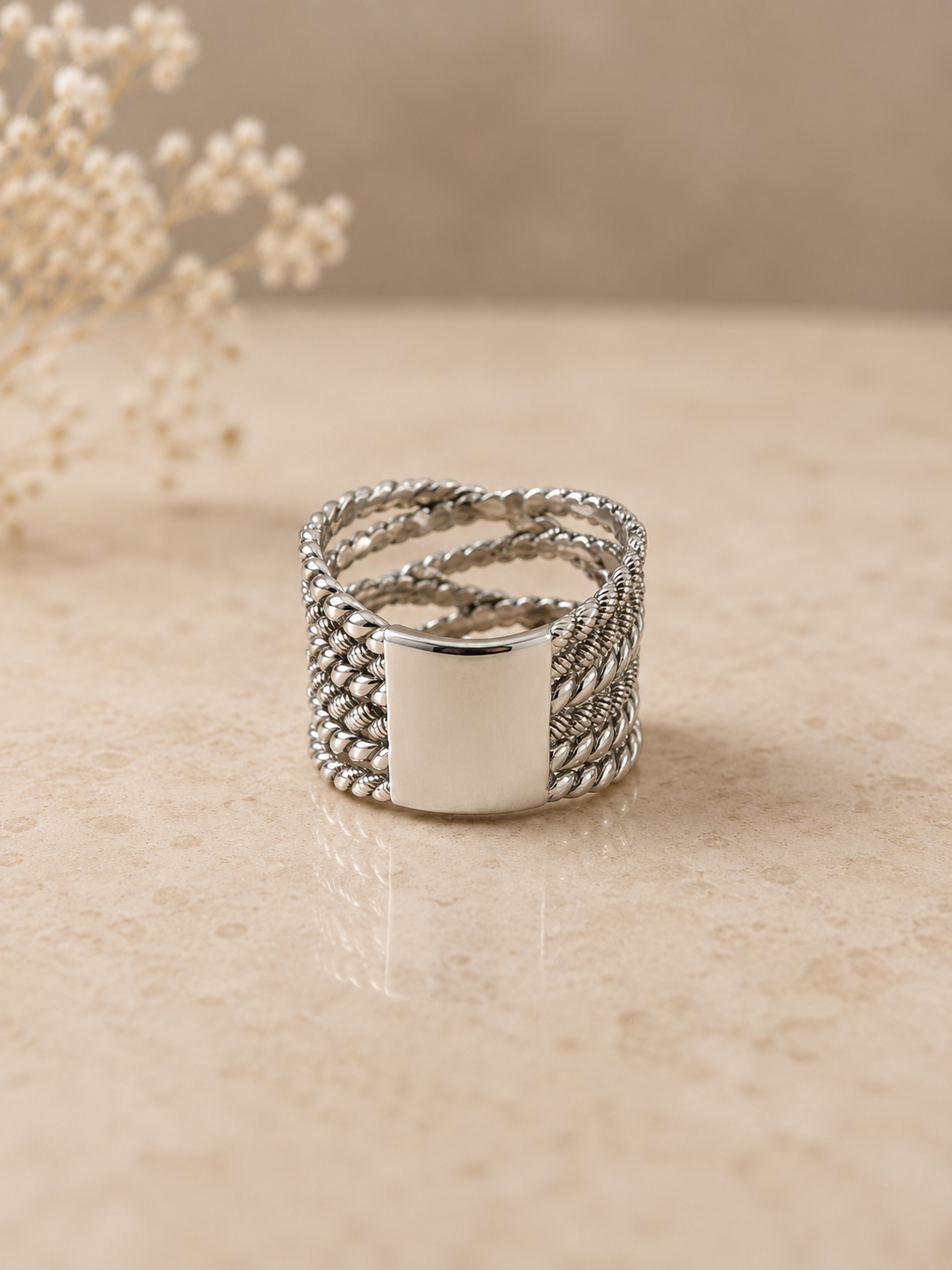 ✨Sterling Silver 925 Crossover Band Ring ✨