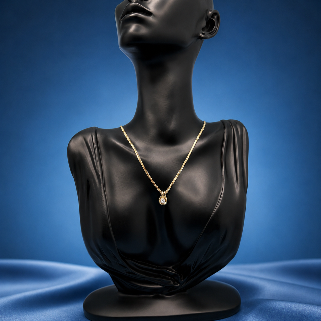 ✨ 14K Gold Serpentine Necklace with 0.25 ct Diamond Pendant ✨