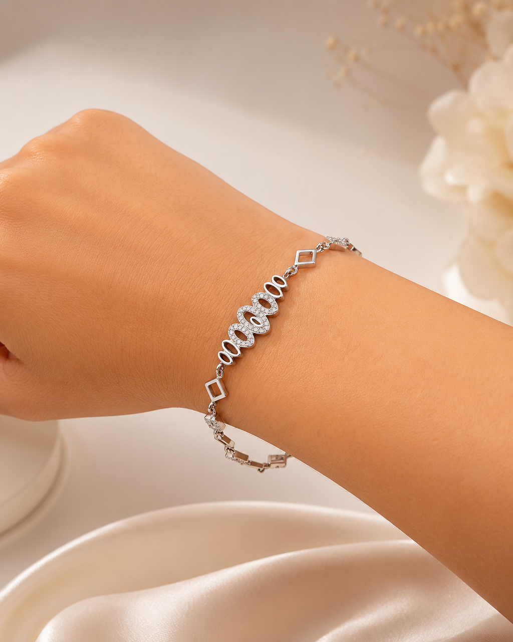 ✨ Sterling Silver 925 Geometric Zircon Bracelet ✨
