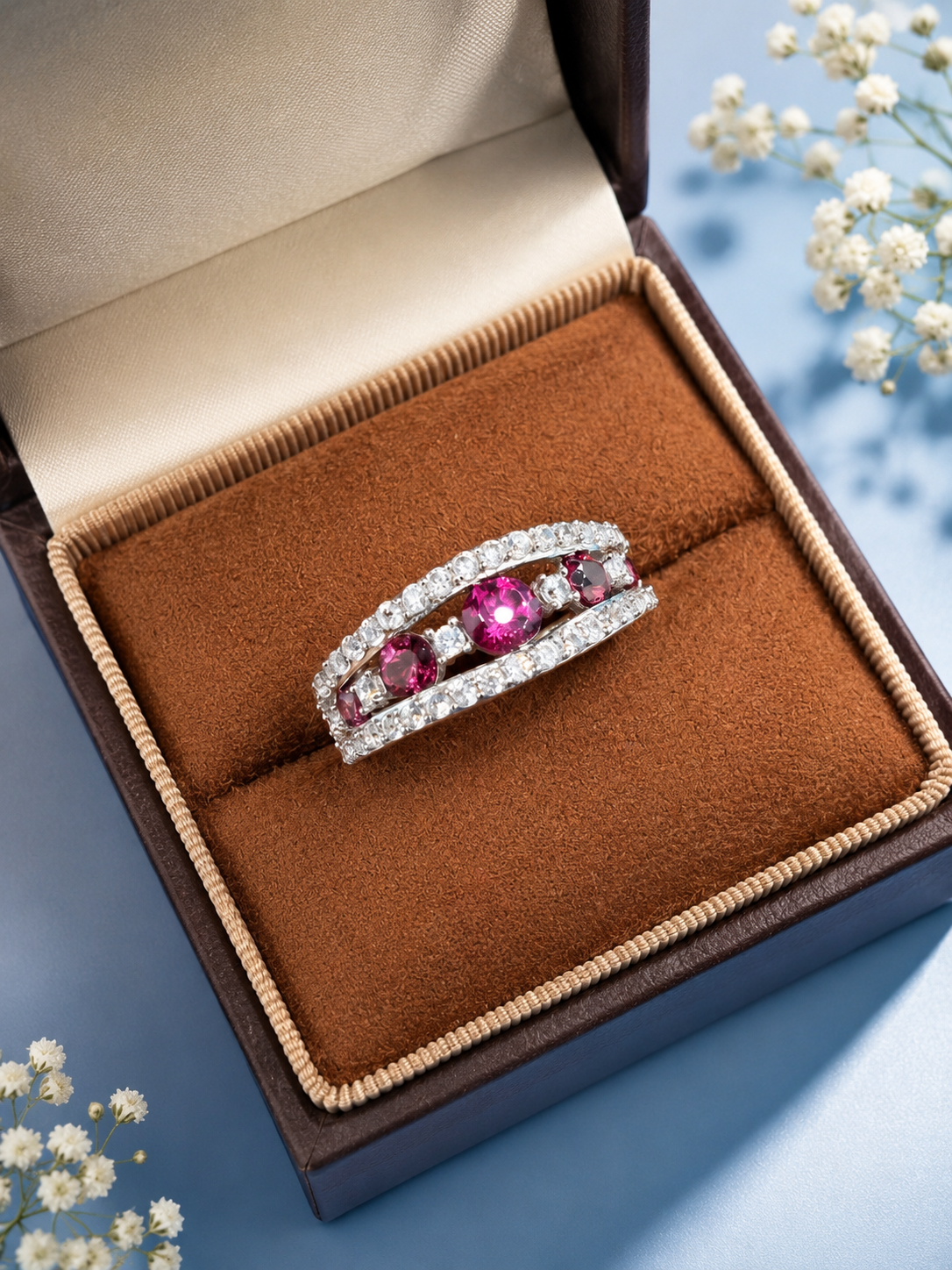 💞925 Silver Ring with Natural Pink Tourmaline Gemstone💞