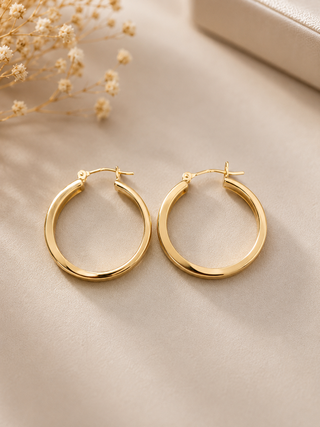 ✨Diamond Hoop Earrings Channel Set 14k Yellow Gold✨