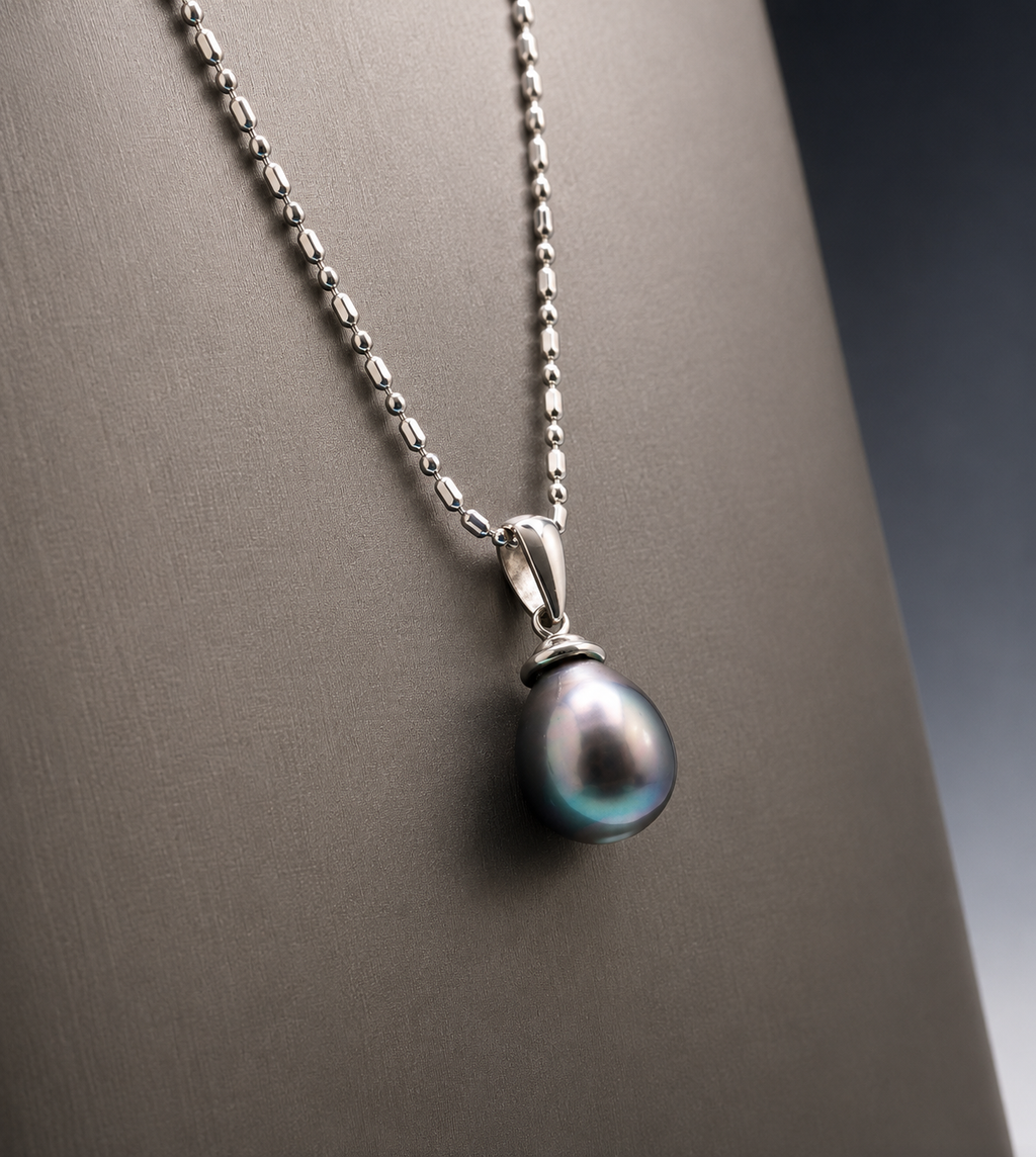 ✨ 14K White Gold Tahitian Pearl Pendant Necklace – Timeless Luxury & Elegance ✨