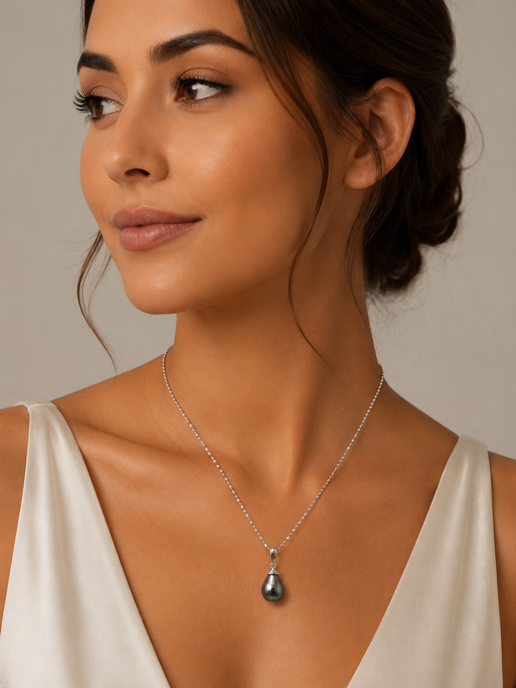 ✨ 14K White Gold Tahitian Pearl Pendant Necklace – Timeless Luxury & Elegance ✨