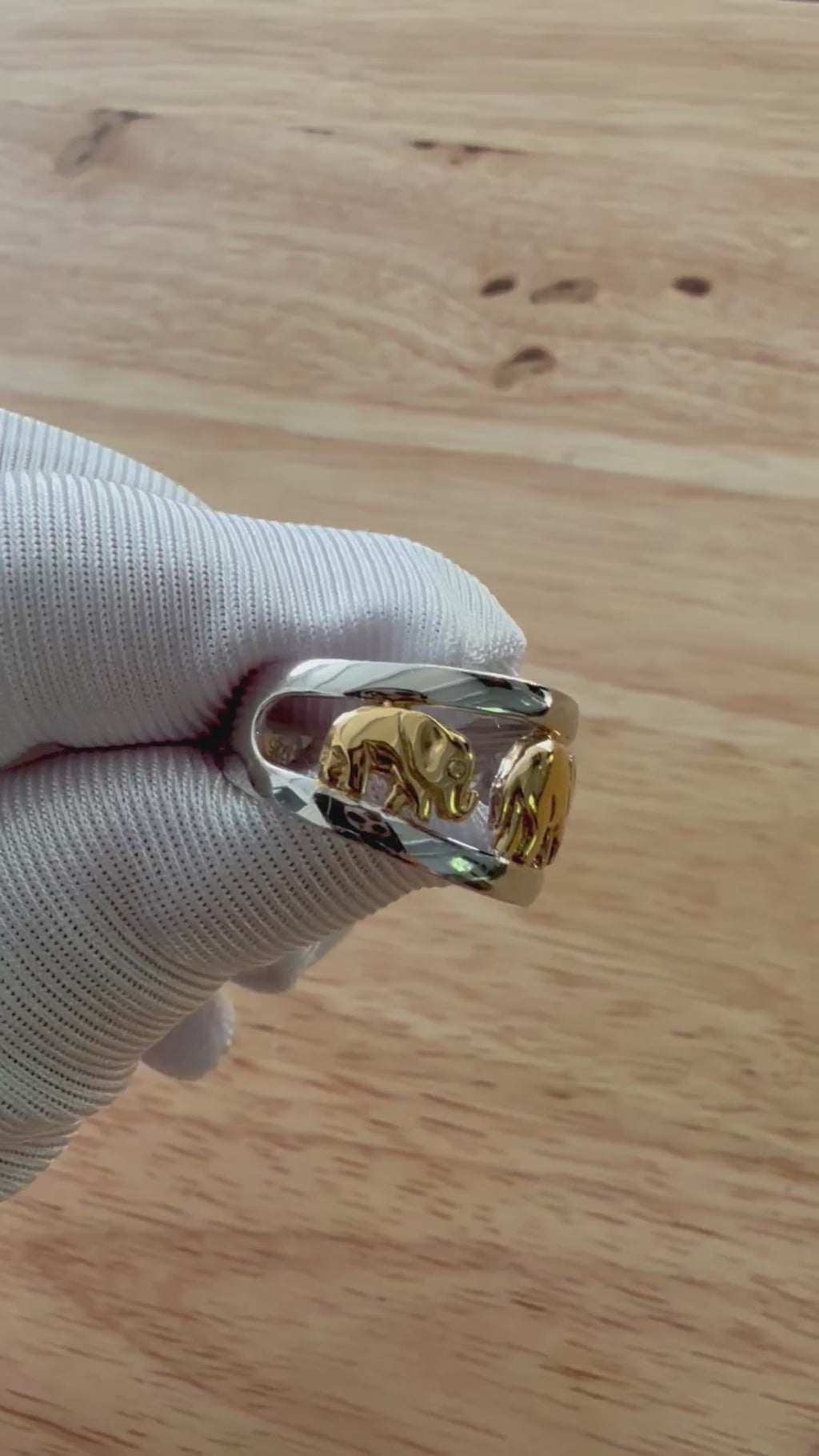 🐘✨Sterling Silver 925 Two-Tone Elephant Band Ring🐘✨